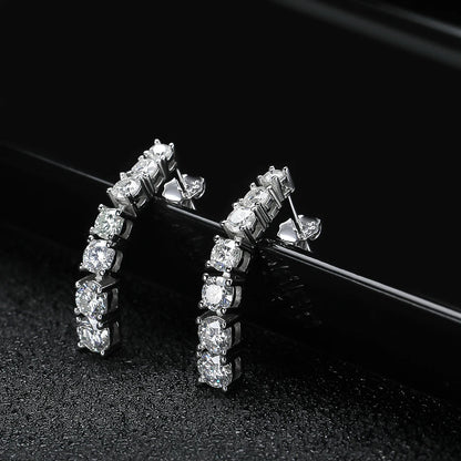 18K WHITE GOLD PLATED VVS1 DIAMOND MOISSANITE - 2.82 OPULENT EARRINGS