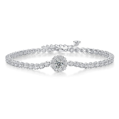 18K WHITE GOLD VVS1 DIAMOND MOISSANITE - PURE RADIANCE BRACELET