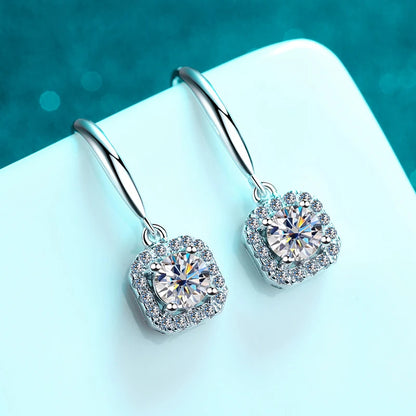 18K WHITE GOLD PLATED VVS1 DIAMOND MOISSANITE - CUBIC III EARRINGS