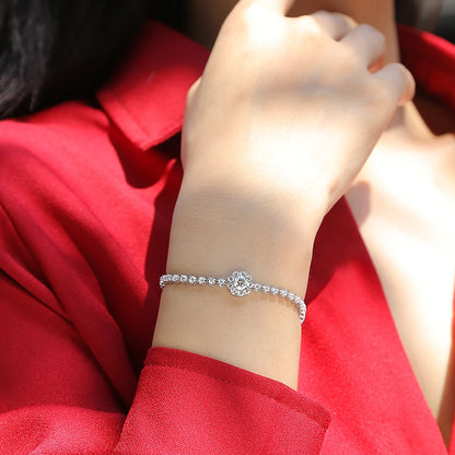 18K WHITE GOLD VVS1 DIAMOND MOISSANITE - PURE RADIANCE BRACELET