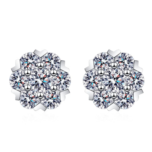 18K WHITE GOLD PLATED VVS1 DIAMOND MOISSANITE - NEBULA SPARK EARRINGS