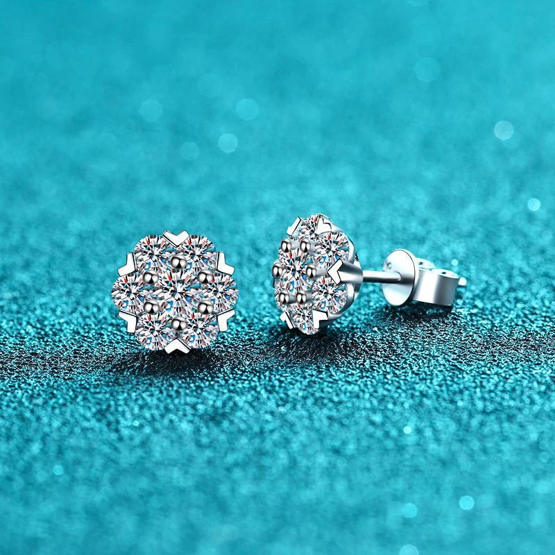 18K WHITE GOLD PLATED VVS1 DIAMOND MOISSANITE - NEBULA SPARK EARRINGS